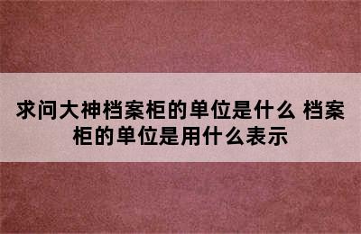 求问大神档案柜的单位是什么 档案柜的单位是用什么表示